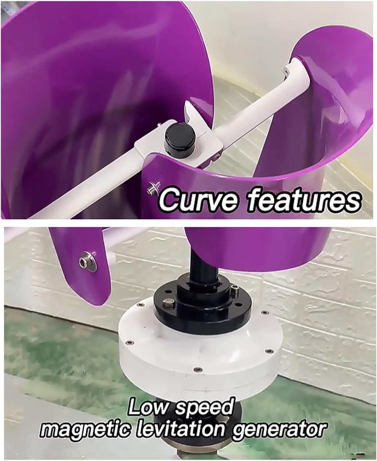 5KW Tulip Type Wind Turbine 12v 24v 48v Vertical Axis Wind Turbine Set Breeze Start Wind and Solar Complementary Power Generation System (Color : Purple, Size : 48V)