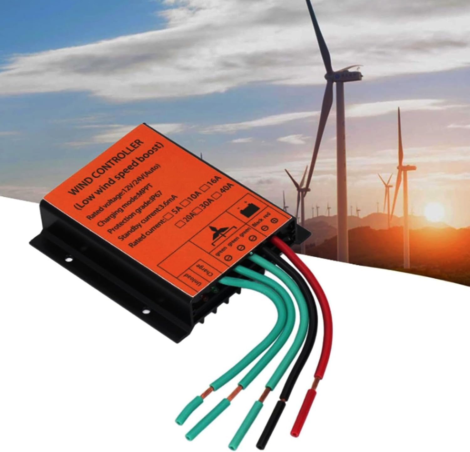 220v, 1000W Wind Turbine Charges Controller, 12V -220V MPPT PWM Wind Turbine Generator Controller Waterproof Wind Solar Hybrid Control Auto Match MPPT Controller (20A)