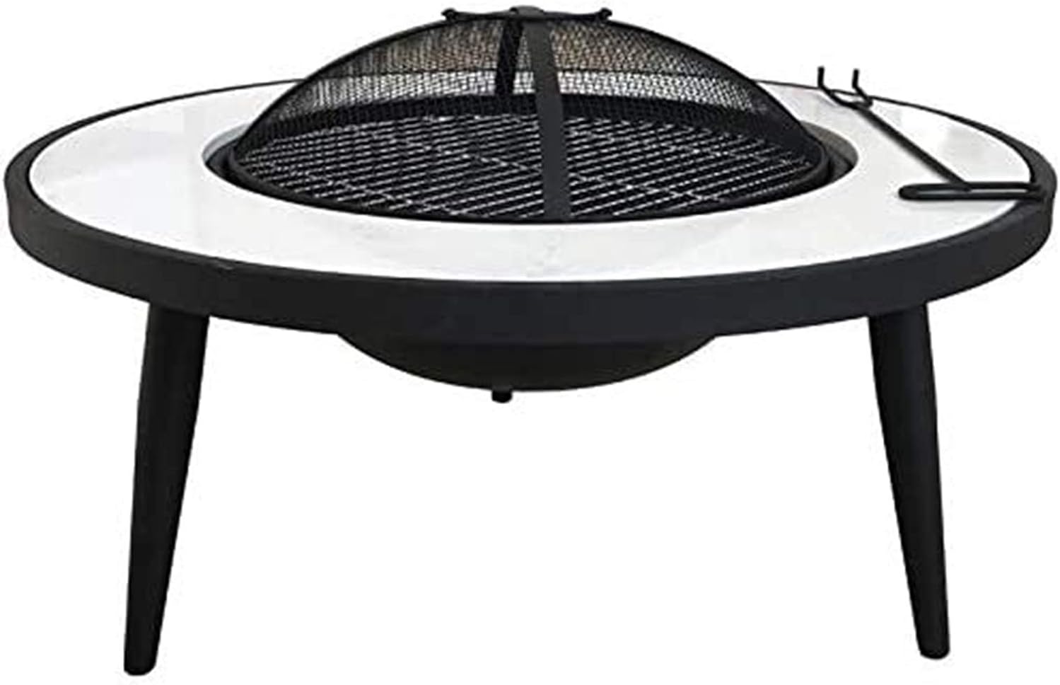 Outdoor Fire Pit Fire Pit Tables for Outside Patio, Wood Burning Fire Pit, Picnic Bonfire, with Grilled,Tongs,Rich Accessories