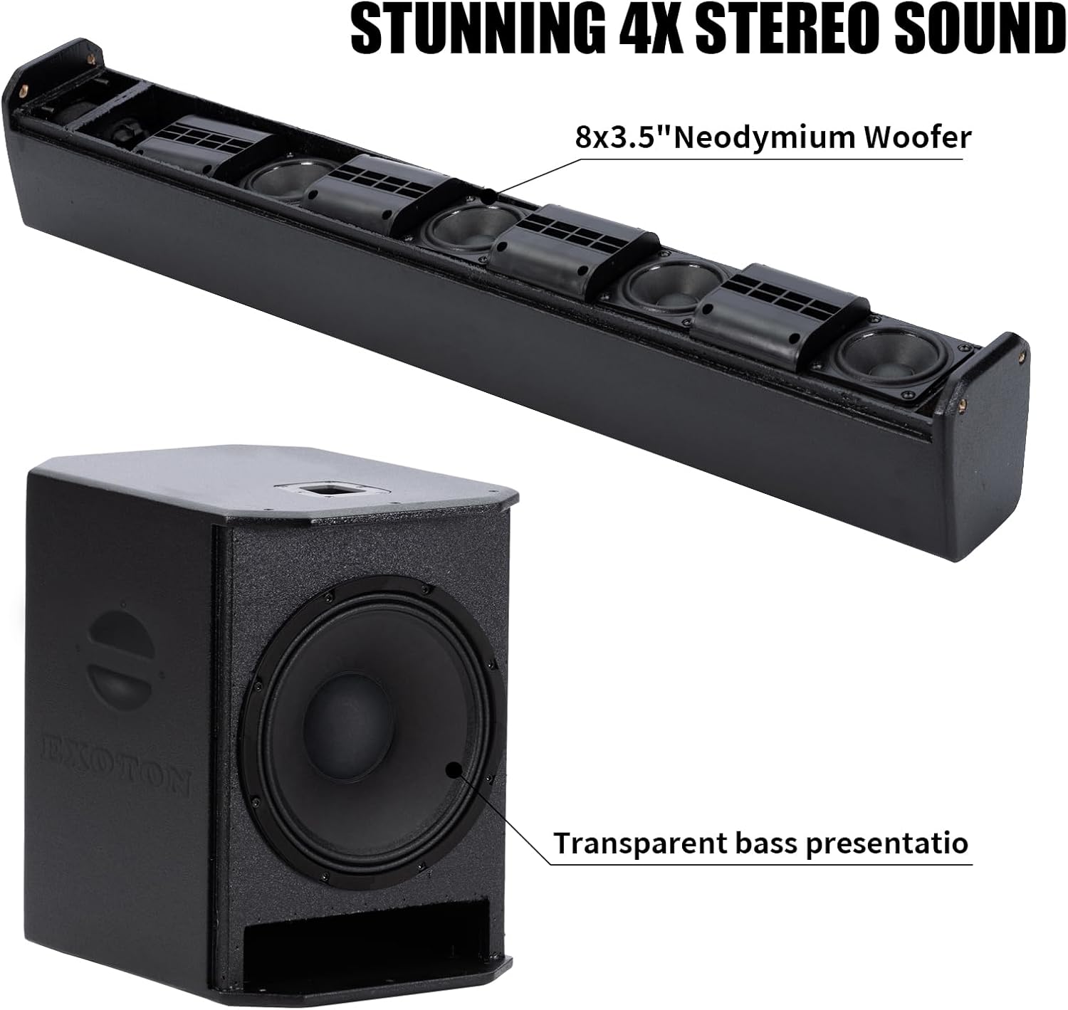 EXOTON S-1503 Portable Line Array Column PA/DJ System with 15