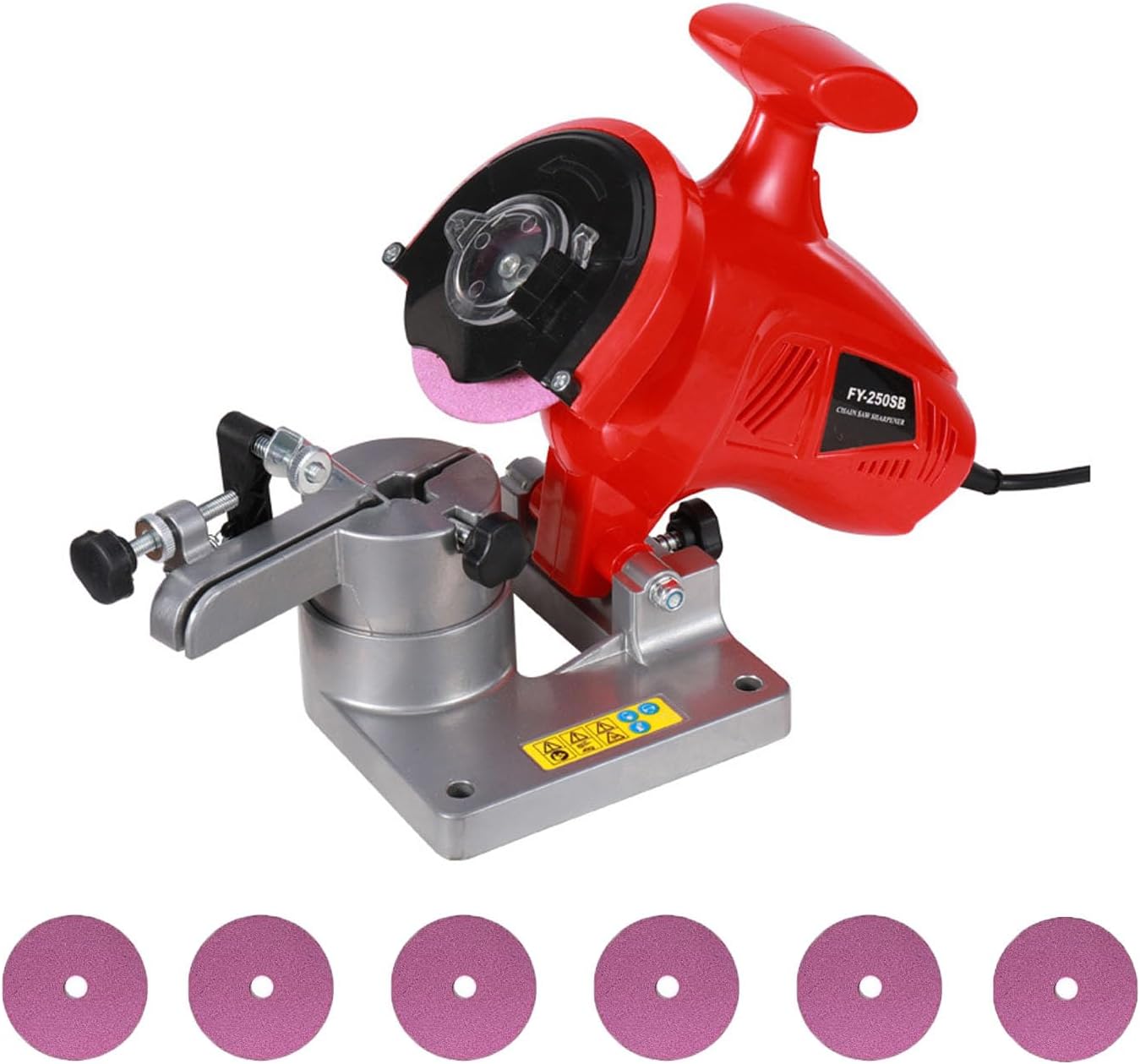 250W Electric Chainsaw Sharpener, Portable Bench Grinder Chainsaw Chain Sharpener 110V/220V, Professional Chainsaw Grinder, Electric Saw Chain Sharpener for 11.5-22 Inch Chains A6