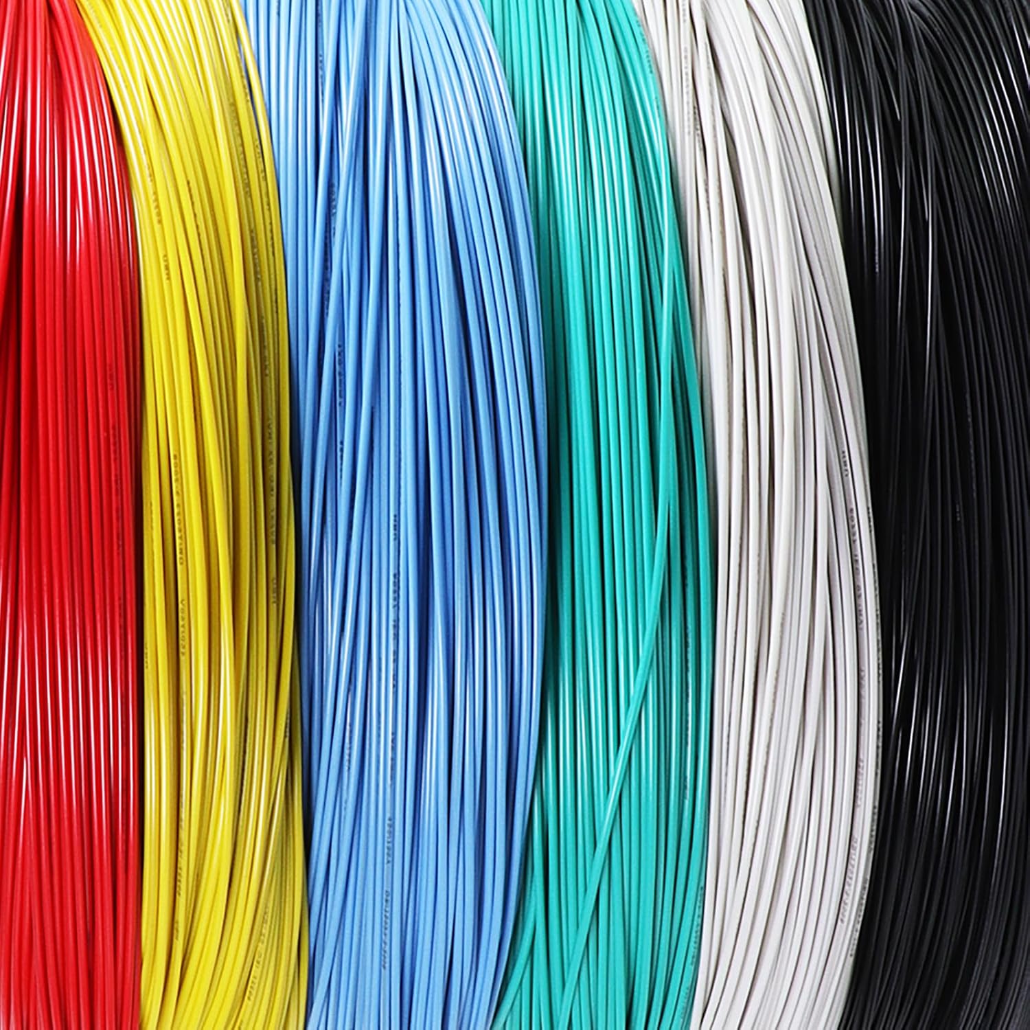 20 Gauge Automotive Primary Wire, 100FT Each - 600 Feet Total for 6 Colors, Flex Car, Truck, RV, Hookup Copper Amplifier Remote Cable, Low Voltage Auto Lighting Circuit Wiring Harness