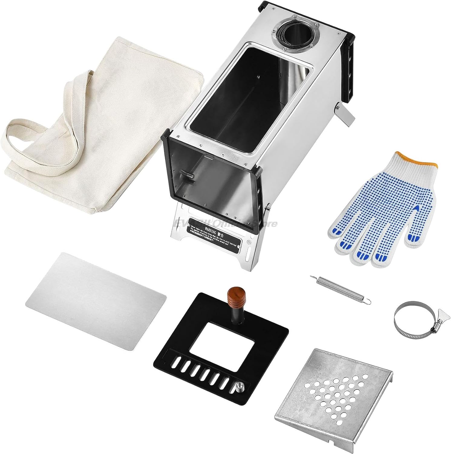 Outdoor Fireplaces Portable Wood Foldable Camping Stove Outdoor with Gloves Collapsible Tent for Backpack Fishing Heating Fire Pits