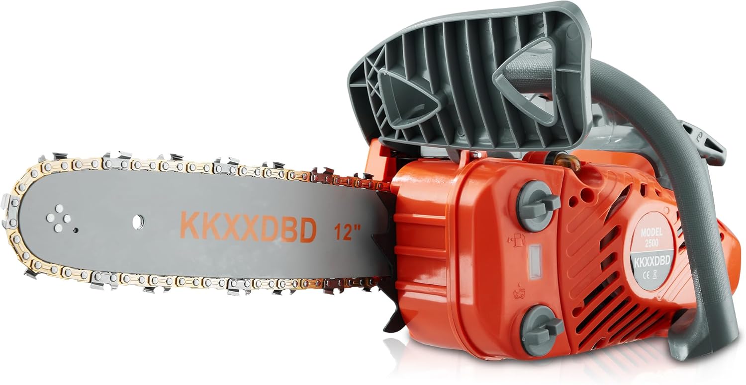 MDKDKDL 25.4 CC Top Handle Gas Powered Chainsaw - Lightweight 12 Inch Chainsaw for Efficient Wood Cutting