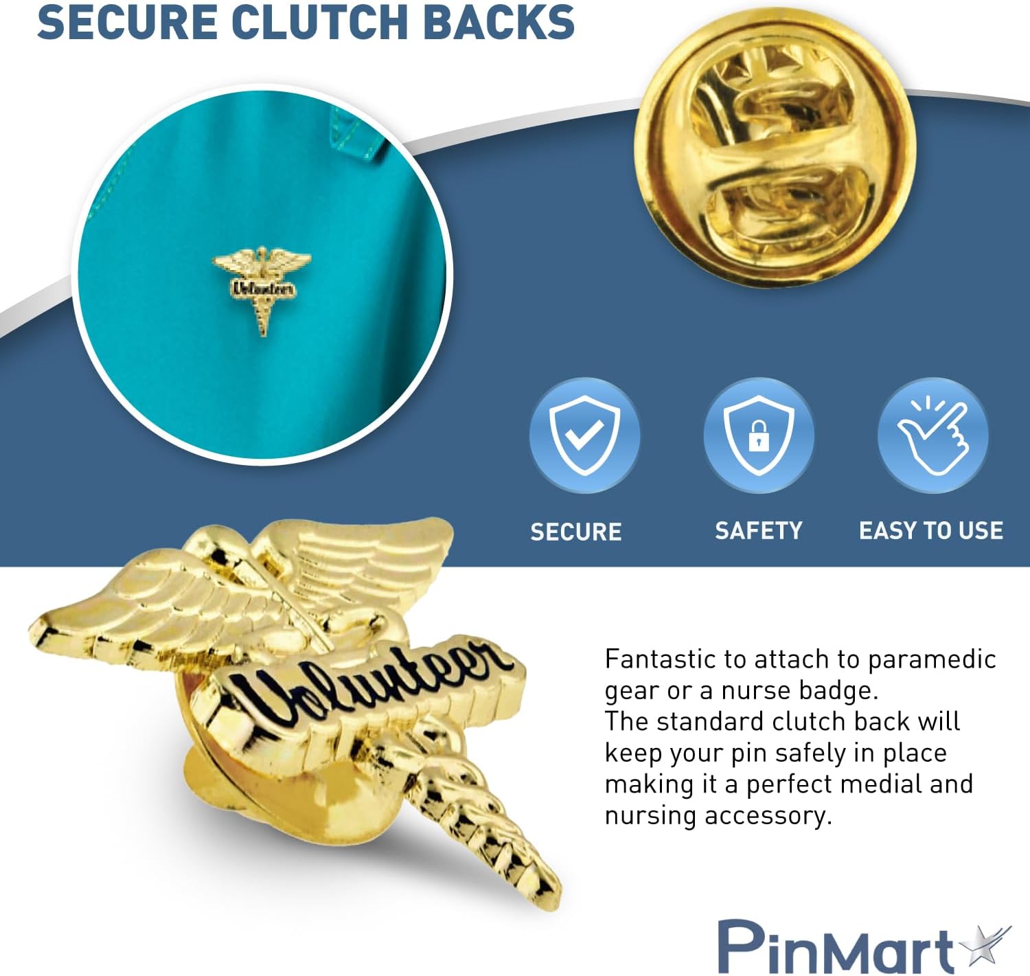 PinMarts Caduceus Nursing Enamel Lapel Pin - Ideal CNA Badge, Medical Assistant Accessories, Nurse Badge Essentials, Perfect for Phlebotomy, EMT, and Pharmacy Technician Accessories