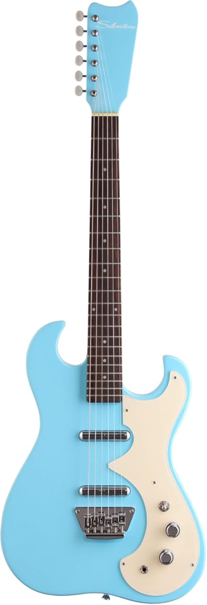 Silvertone Classic 1449-BDLB Solid-Body Electric Guitar, Daphne Light Blue