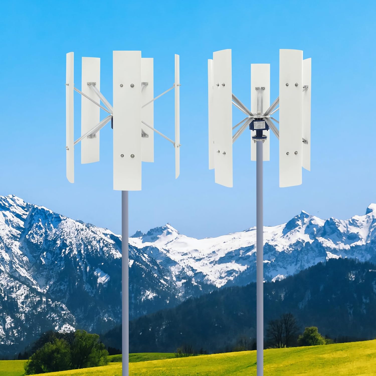 Wind Turbine Generator with 5-blade 100W 12V, Vertical Axis Wind Turbine Generator with Controller Permanent Magnet Levitation System 114.83ft/s Max. Speed