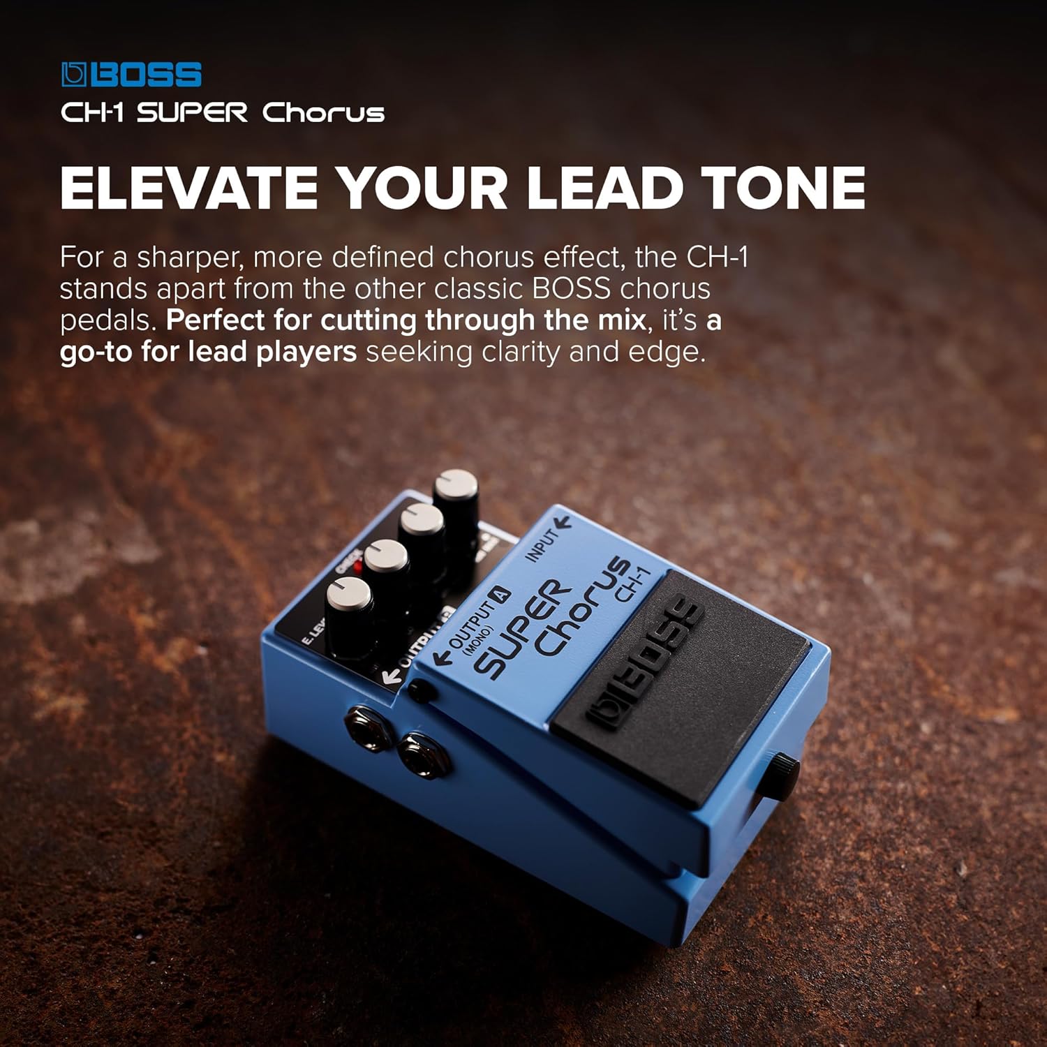 BOSS CH-1 SUPER Chorus | Classic Compact Chorus Effects Pedal | Cystal-Clear Tone for Guitar & Keyboards | Versatile Sound Shaping | Mono & Stereo Connectivity | Easy-to-Use Controls