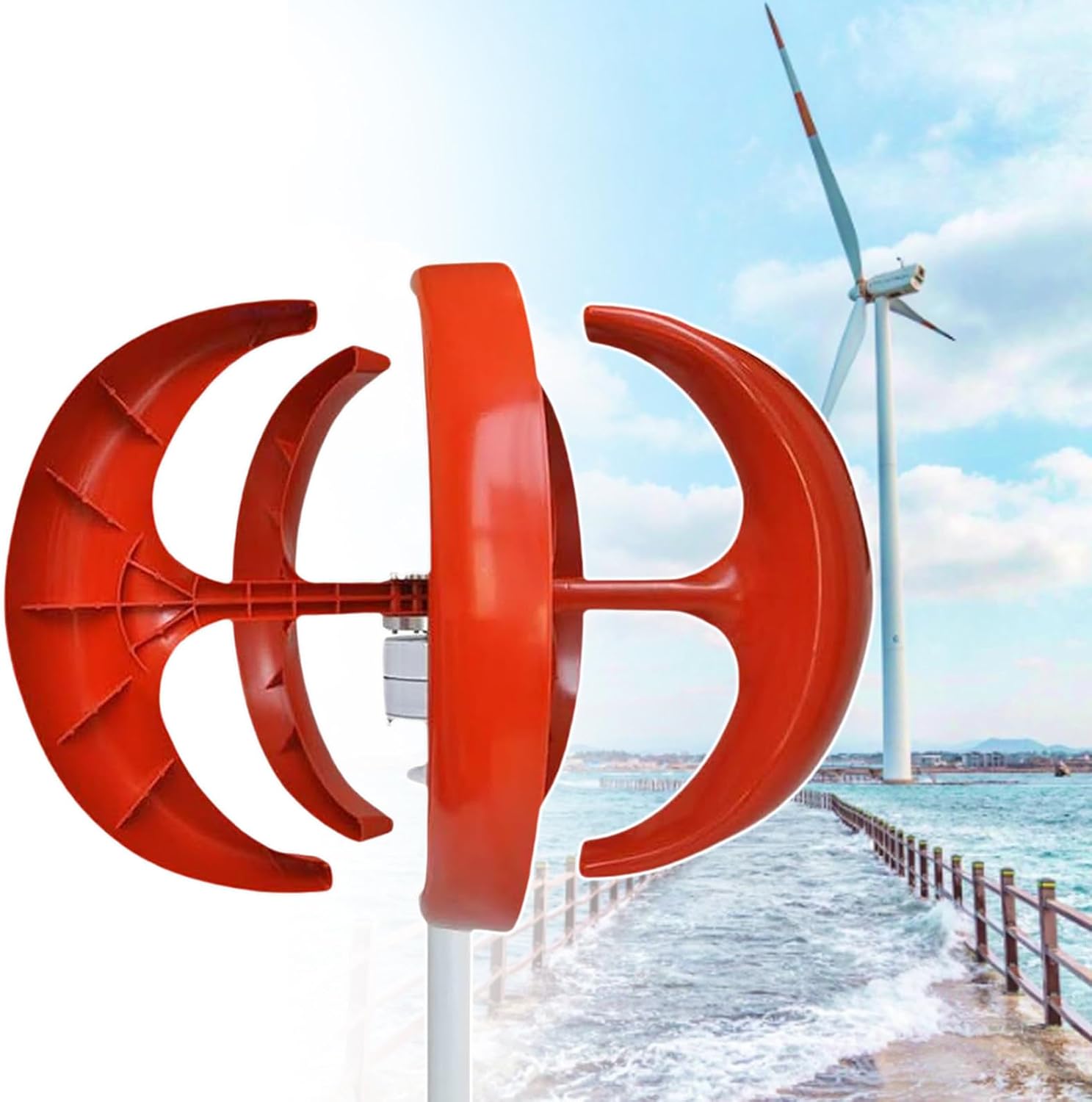 5000W Wind Turbine Generator with MPPT Controller, Quiet Power for RVs, Yachts & Farms, 24V Renewable Energy, Efficient Wind Power Solution for Off-Grid Living