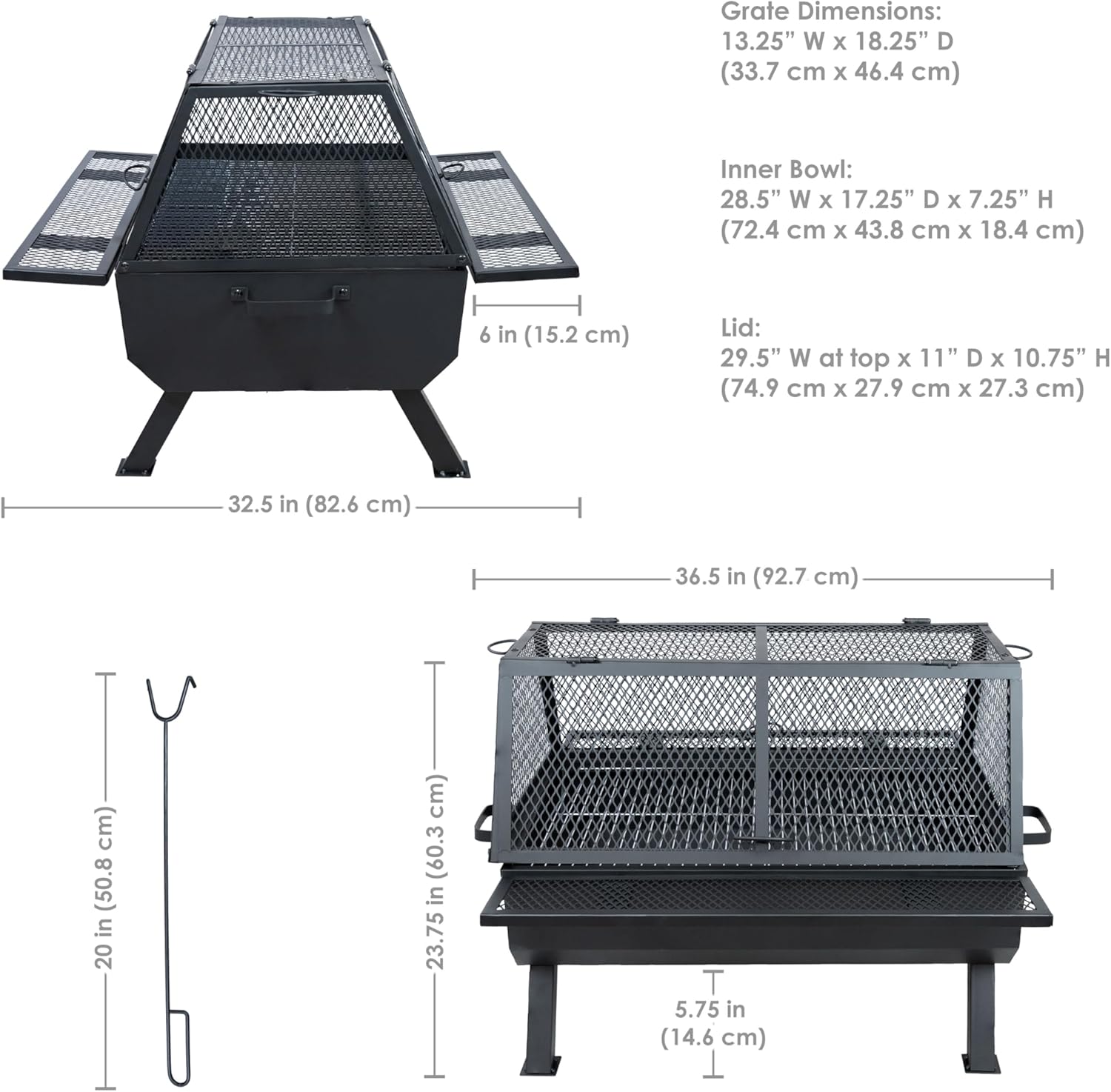 Sunnydaze 36-Inch Steel Outdoor Fire Pit with Grill and Spark Screen - PVC Protective Cover - Heat-Resistant Finish - Black