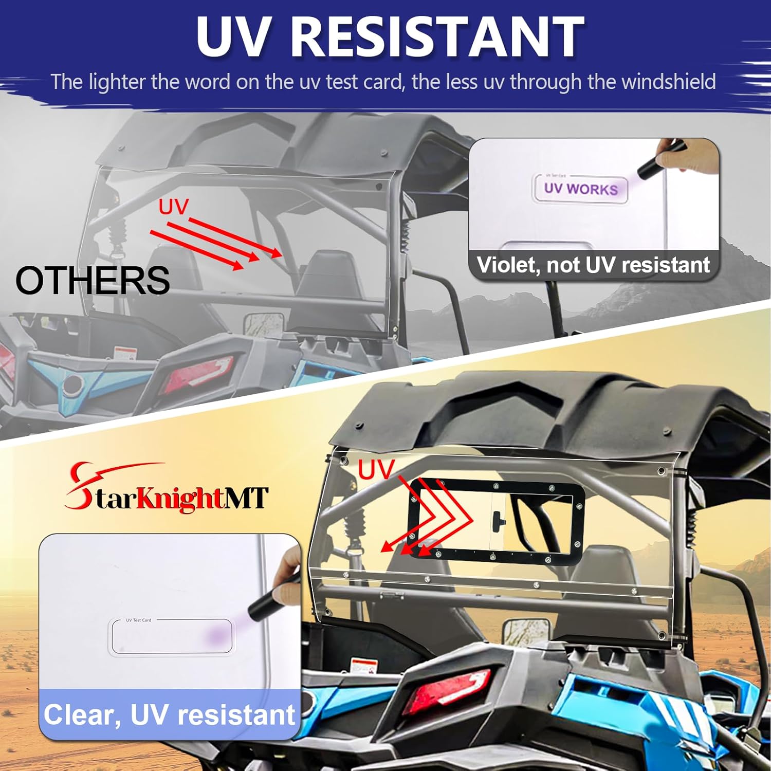 StarknightMT ZFORCE 800 Rear Windshield Vent Back Window Compatible with CFMOTO ZFORCE 800 EX 2014-2022 Clear Back Windshield UTV Accessories for All Wheather