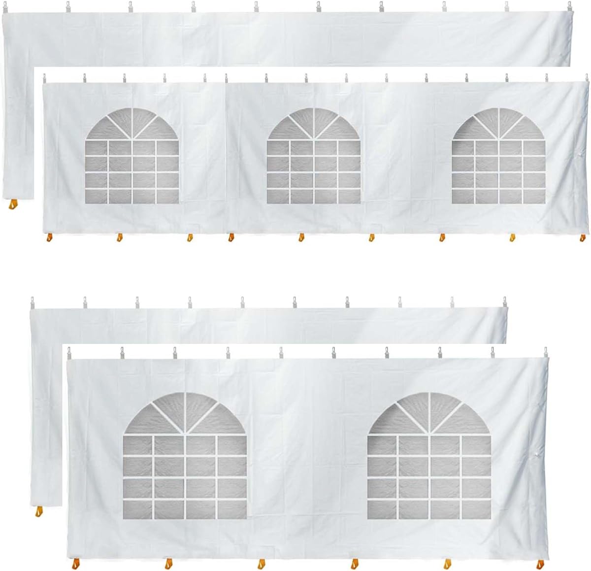 TentandTable 20' x 30' Standard Tent Sidewall Kit, Waterproof Sidewalls for 8' Height Party & Outdoor Canopy Tents, 2 Solid Side Walls + 2 Cathedral Window Walls, UV Resistant, Tent Not Included