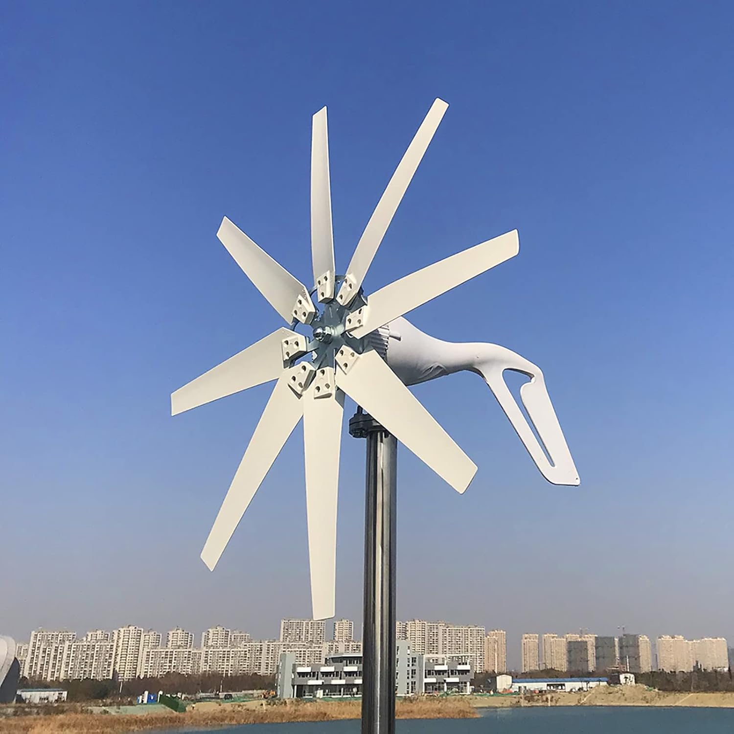 8 Blade Horizontal Home Wind Turbines, 8000W 12V 24V 48Volt Wind Generator Power Windmill Energy Turbines (with Charge Controller)