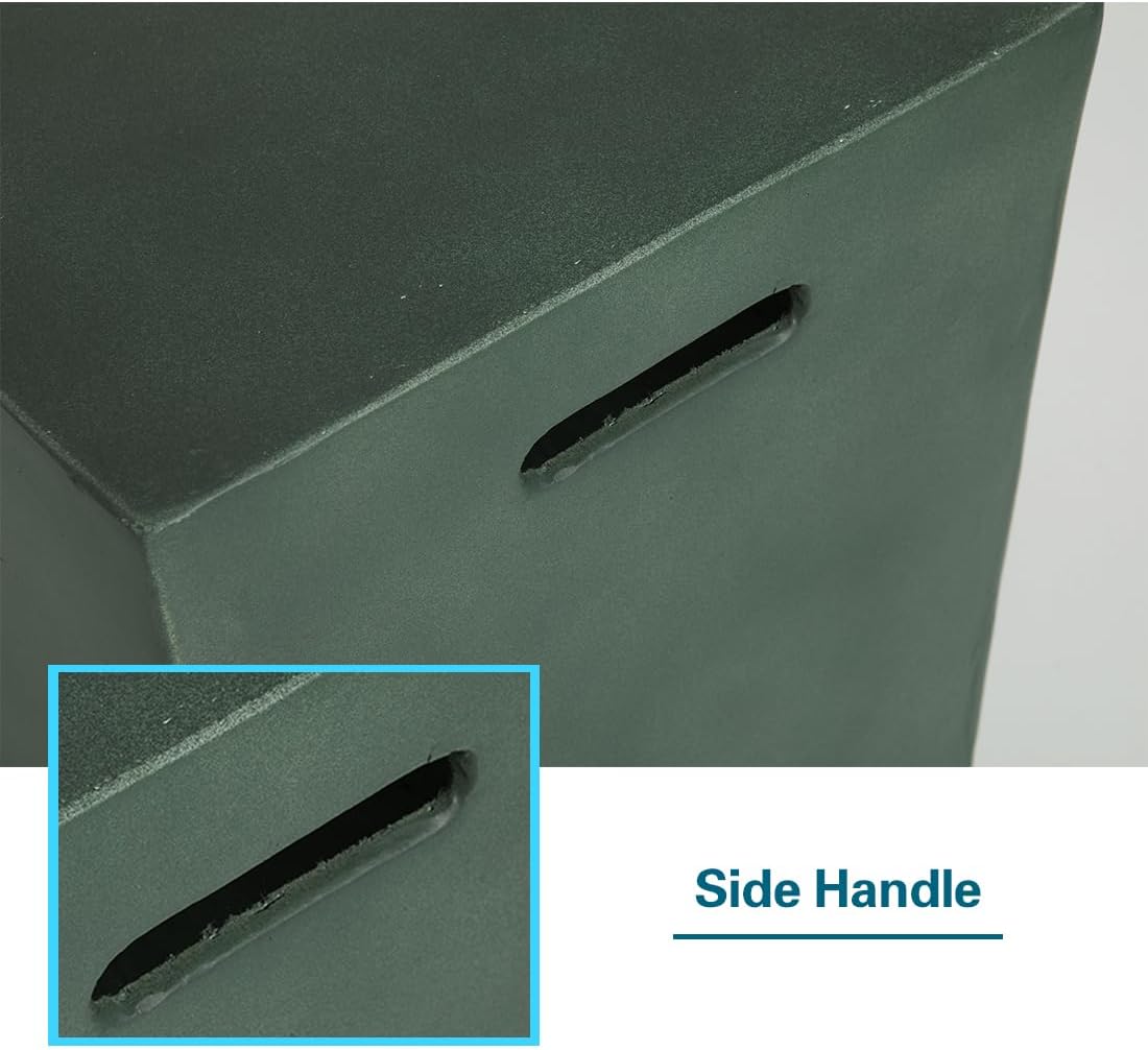 AQUILLA Propane Tank Cover Table, 16 inch Tank Storage Box for 20lbs Propane Tank, Outdoor Hideway Side Table for Propane Fire Pit, Gas Griddle (Bronze)