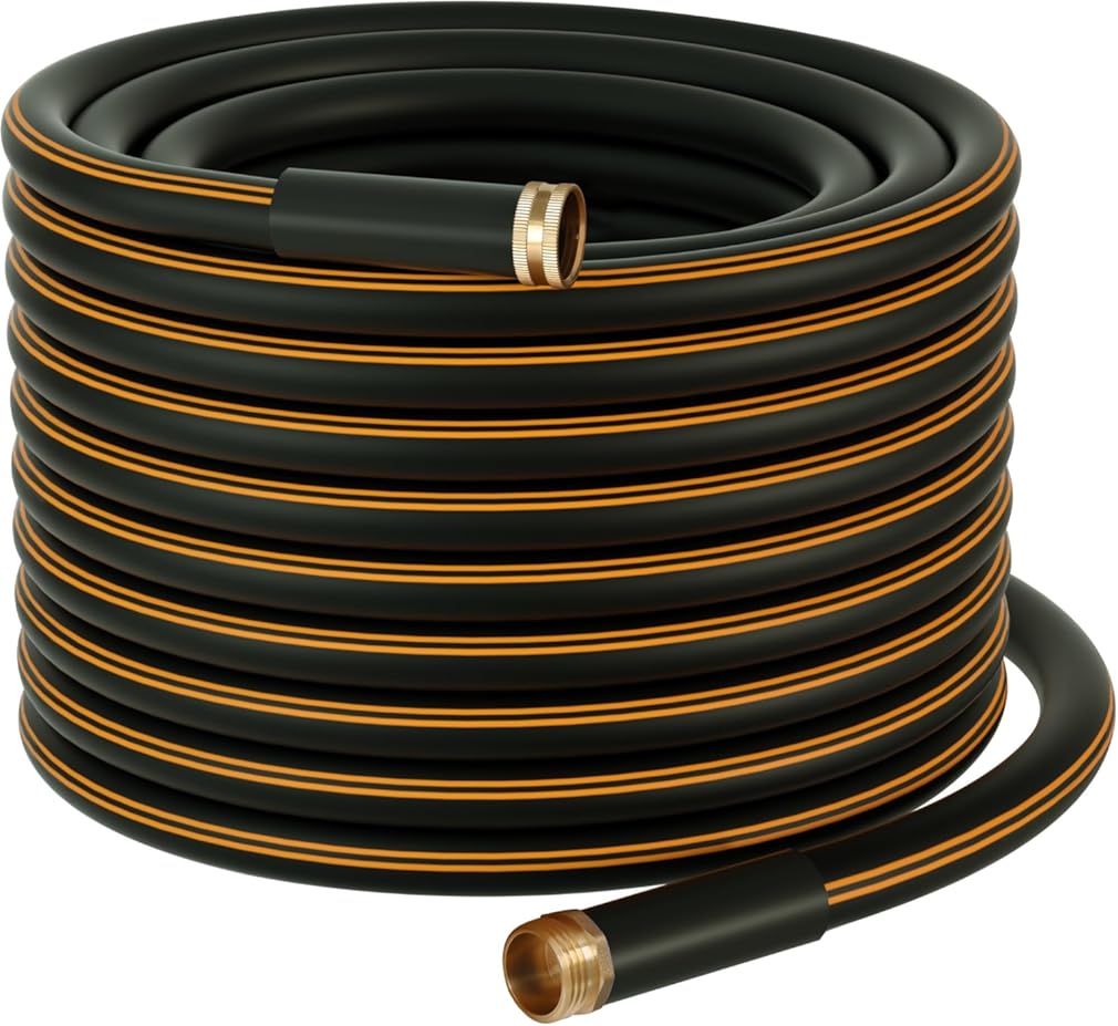 Atlantic Heavy Duty Garden Hose 100 ft x 5/8 Inch Black Color Water Hose. (100 Feet)