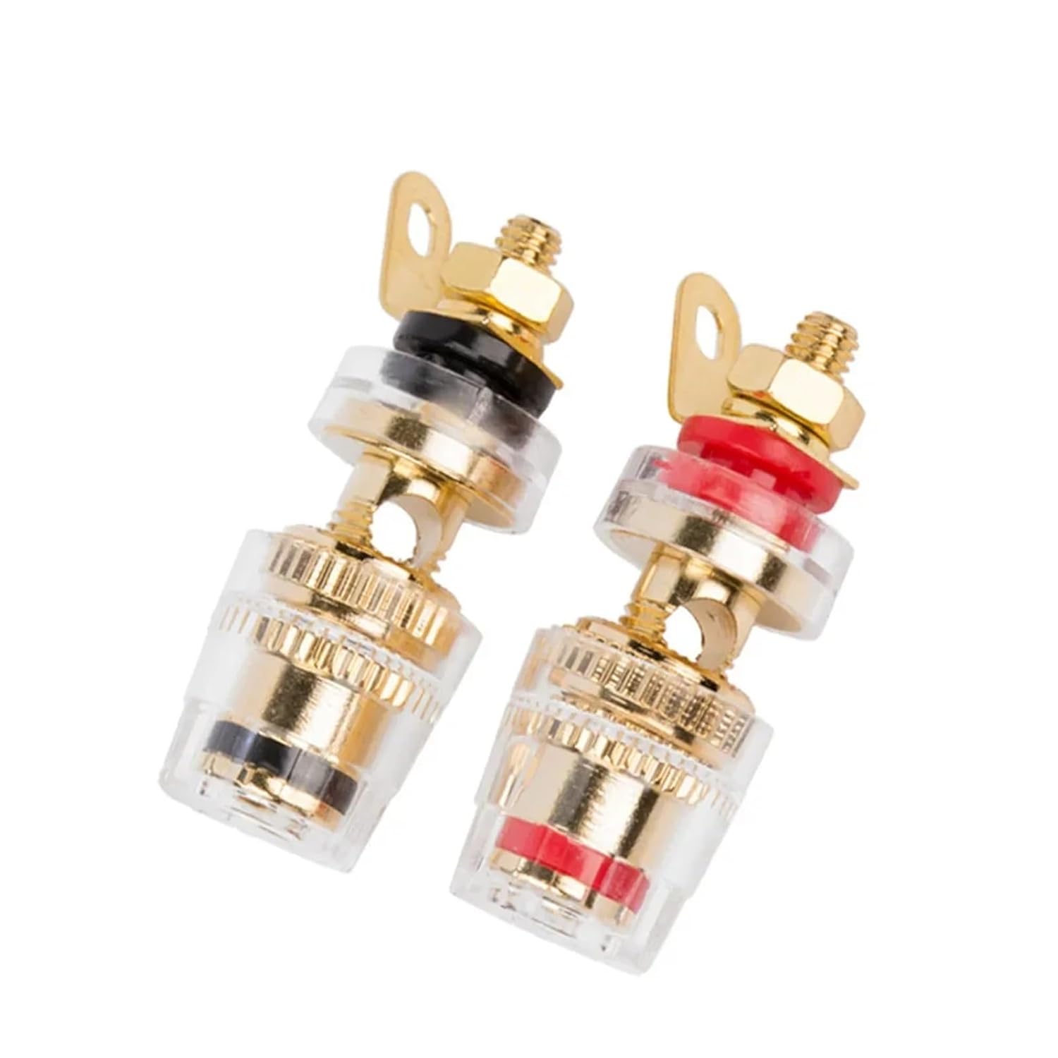 2PCS Audio Connector Terminals Banana Socket 4mm Binding Post Terminal Brass Gold Plated for Speaker Amplifier Acoustic(20PCS,Black)