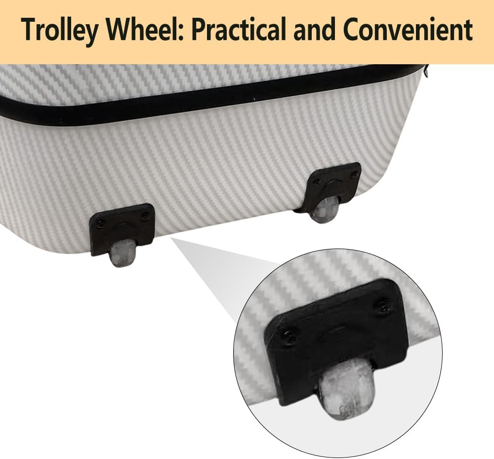 Carbon Fiber Cello Case 4/4 Full Size - Heavy-Duty Hard Shell with Bow Storage & Accessory Pockets | Fits Full Size Cello Protection for Musical Instrument Cases (White)