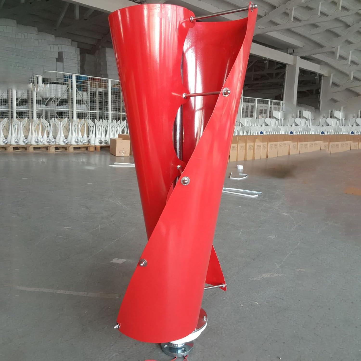 400W / 800W / 1000W / 1200W Vertical Spiral Wind Power Turbine Generator 12V / 24V / 48V Magnetic Levitation Axis Wind Turbine Kit with Controller and 2 Red Blades, for Outdoor Boat,400w,12V