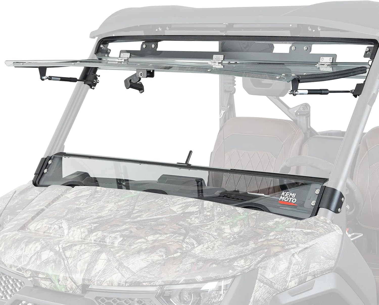 KEMIMOTO 3-IN-1 Flip Windshield Compatible with CFMOTO UFORCE U10 Pro/Pro XL 2025+, Upgraded Handle Windshield with Pre-Installed Rubber Strips, Anti-Scratch Front Window Accessories