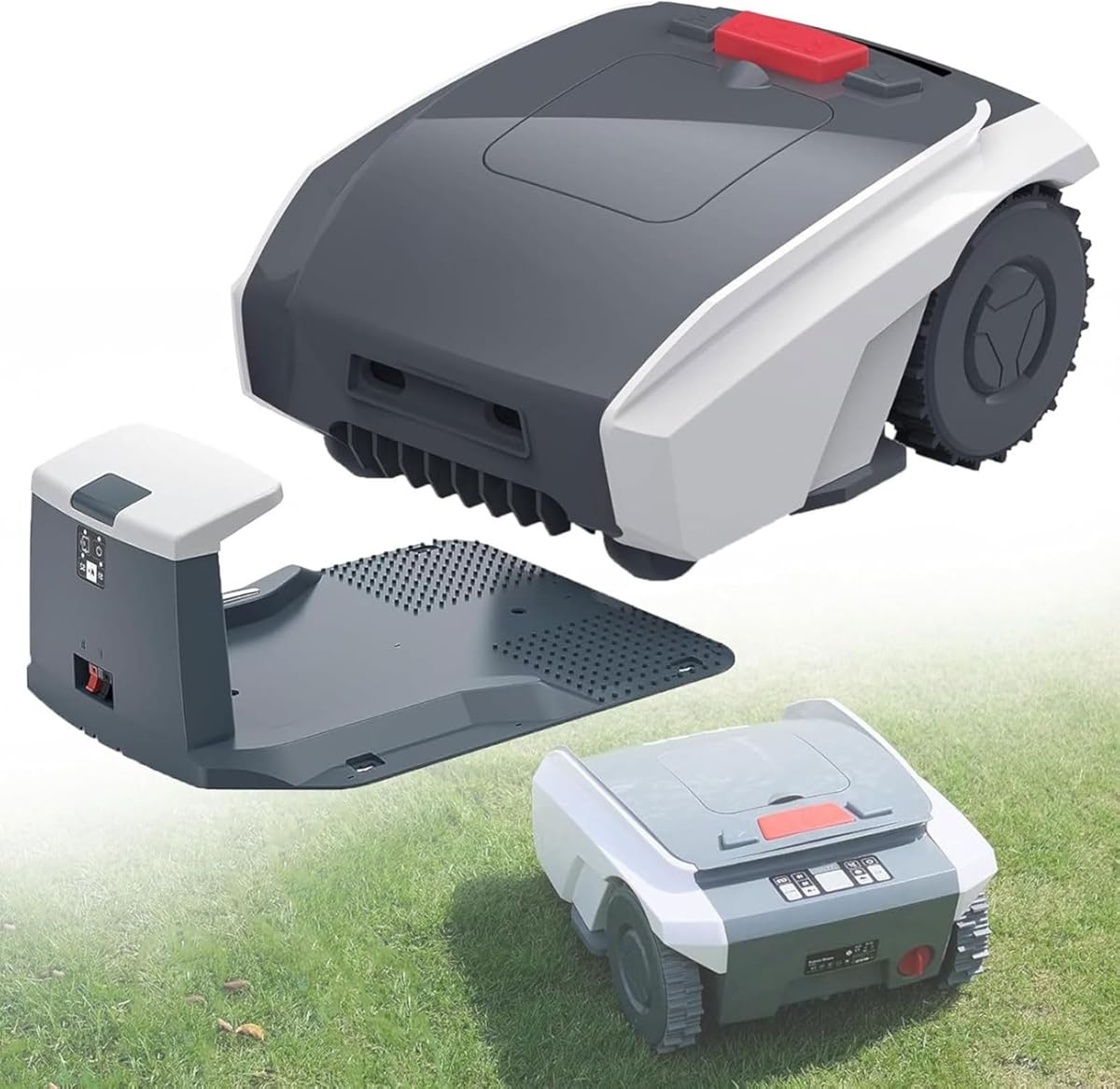 Automatic Robot Lawn Mower with GPS Navigation,Lawnmower Robotic with APP Control,Mows Up to 1000 m²,Path Planning and Automatic Charging/Automatic Obstacle Avoidance,20-55mm Cutting Height
