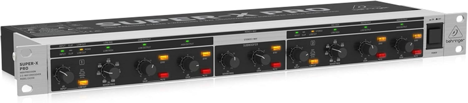 Behringer SUPER-X PRO CX2310 Professional High-Precision Stereo 2-Way/Mono 3-Way Crossover with Subwoofer Output