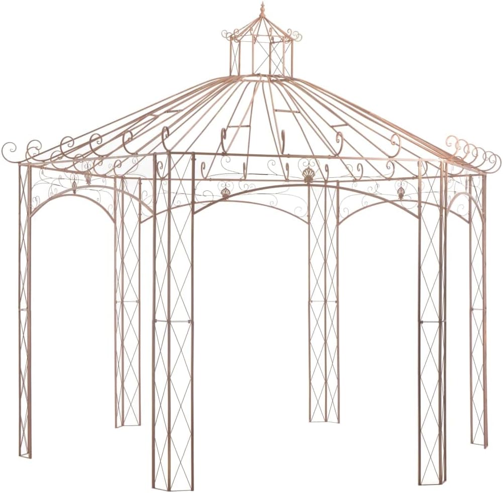 Outdoor Canopy Tent Party Tent Garden Pavilion Antique Brown 13.1' Iron