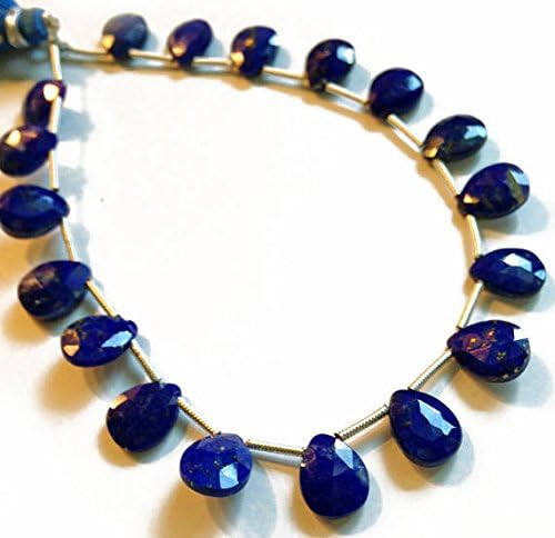 lapis lazuli faceted briolettes. approx. 8x10m 16 beads