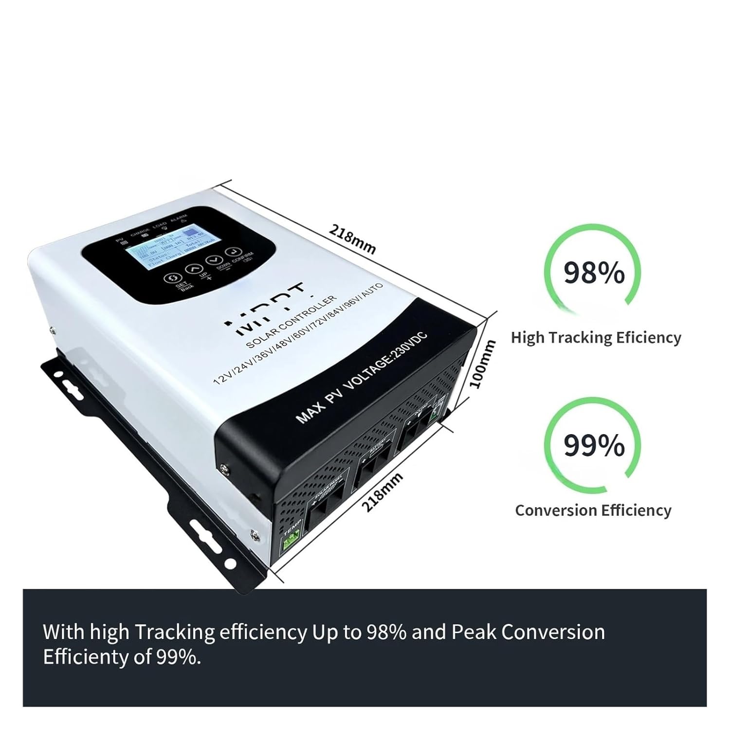 Bolisila 100A 480VDC MPPT Solar Charge Controller PV Solar Panel Controller for 48V 60V 72V 84V 96V 108V 120 Lifepo4 Lithium Gel Battery