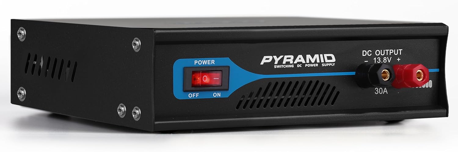 Pyle Universal Compact Bench Power Supply - 30 Amp Regulated Home Lab Benchtop AC-to-DC Converter w/ 13.8 Volt DC 115/230V AC Switchable, Screw Type Terminals, Cooling Fan - Pyle PSV300