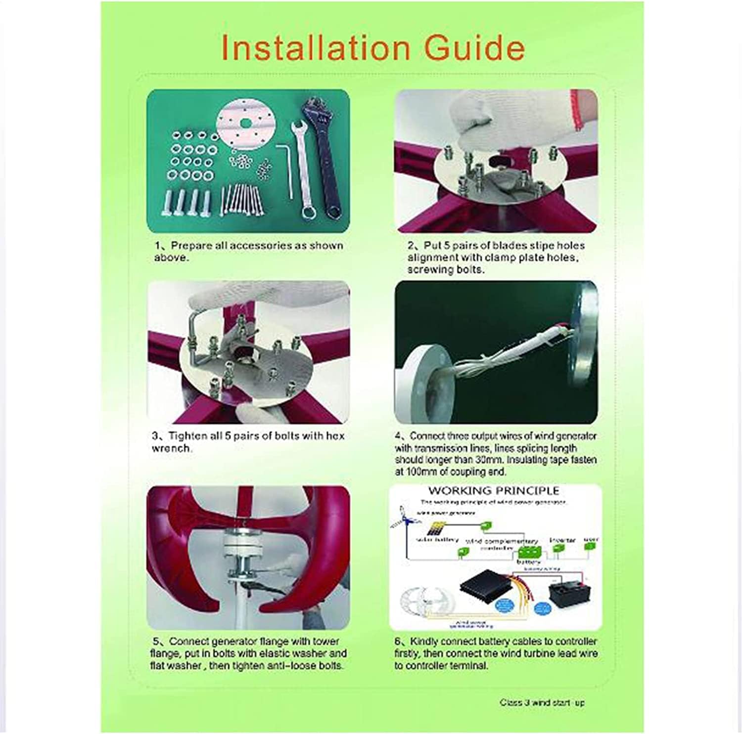 LiuSj JUnSt 10000W Noiseless Vertical Wind Turbine 3 Blades Vertical Wind Generator, with Controller for Home and Streetlight