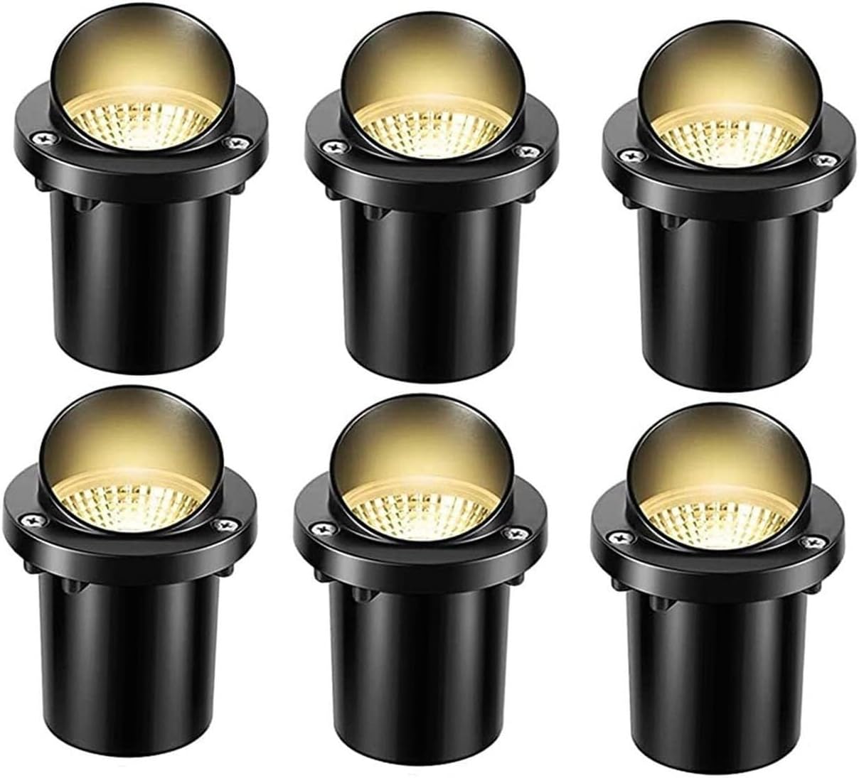 6PCS 7W LED Ground Landscape Lights, IP67 Waterproof Outdoor Buried Spotlights for Garden, Pathway, Yard, Driveway