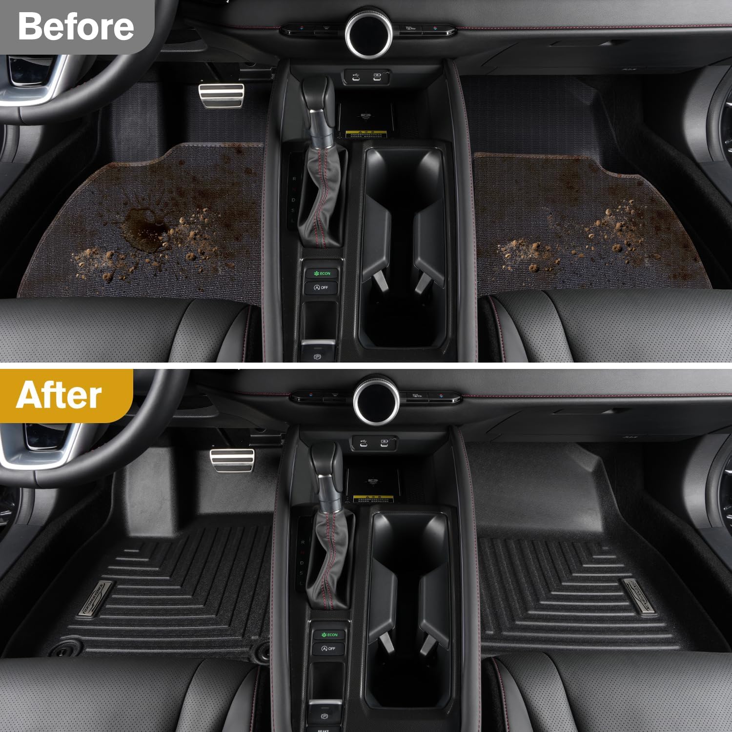 Floor Mats & Cargo Liner for 2026 Cadillac Vistiq 6 Seats Bucket Seats,TPE All Weather Protection Slush Floor Liner for Vistiq Accessories(Trunk Mat+Backrest Mat+Floor Mat)