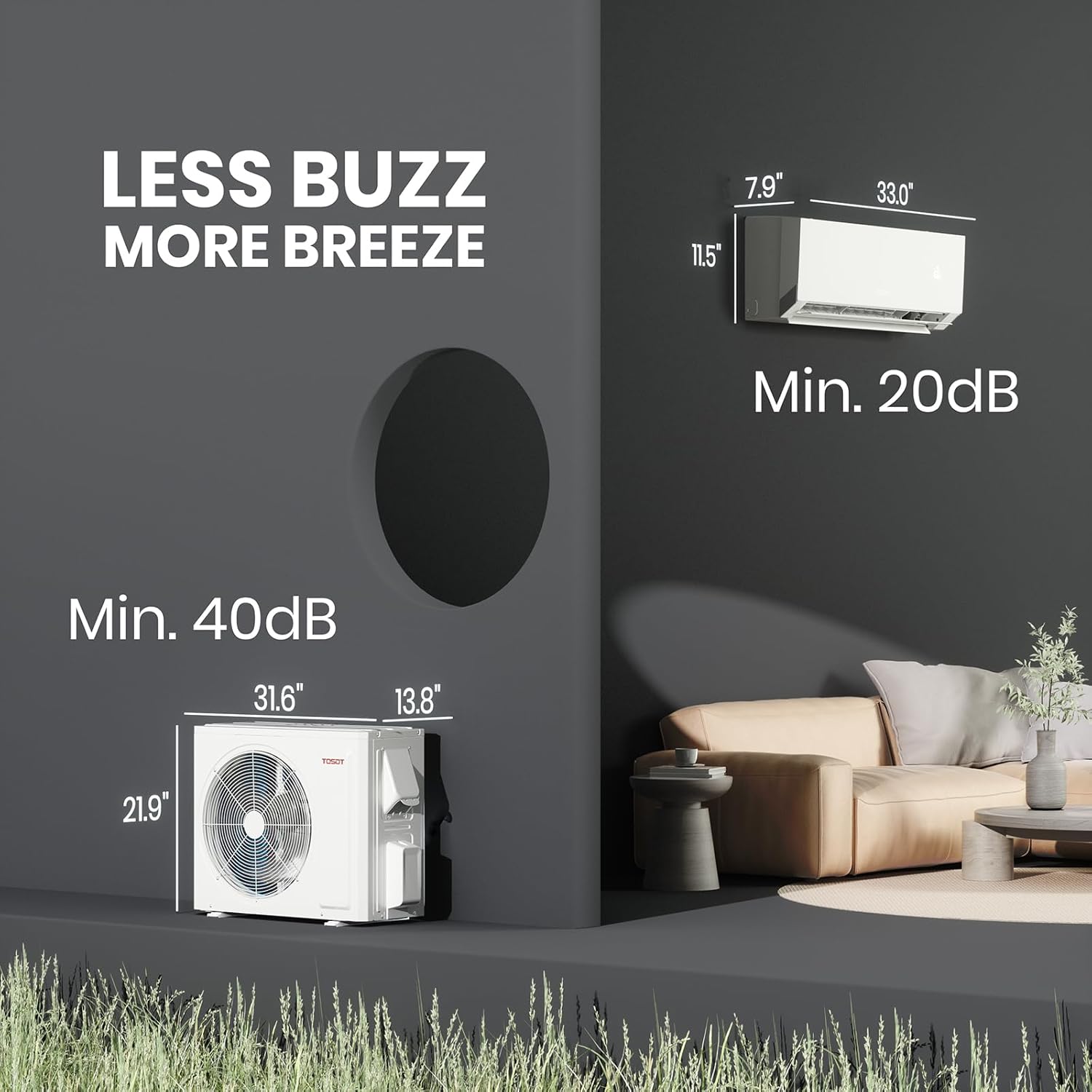 TOSOT 12,000 BTU 24.5 SEER2 Mini-Split Air Conditioner & Heater, Energy Star & Cold Climate Certified, Ductless Inverter AC Unit with WiFi, Supports ERV System, 208-230V, Aoraki Series, White