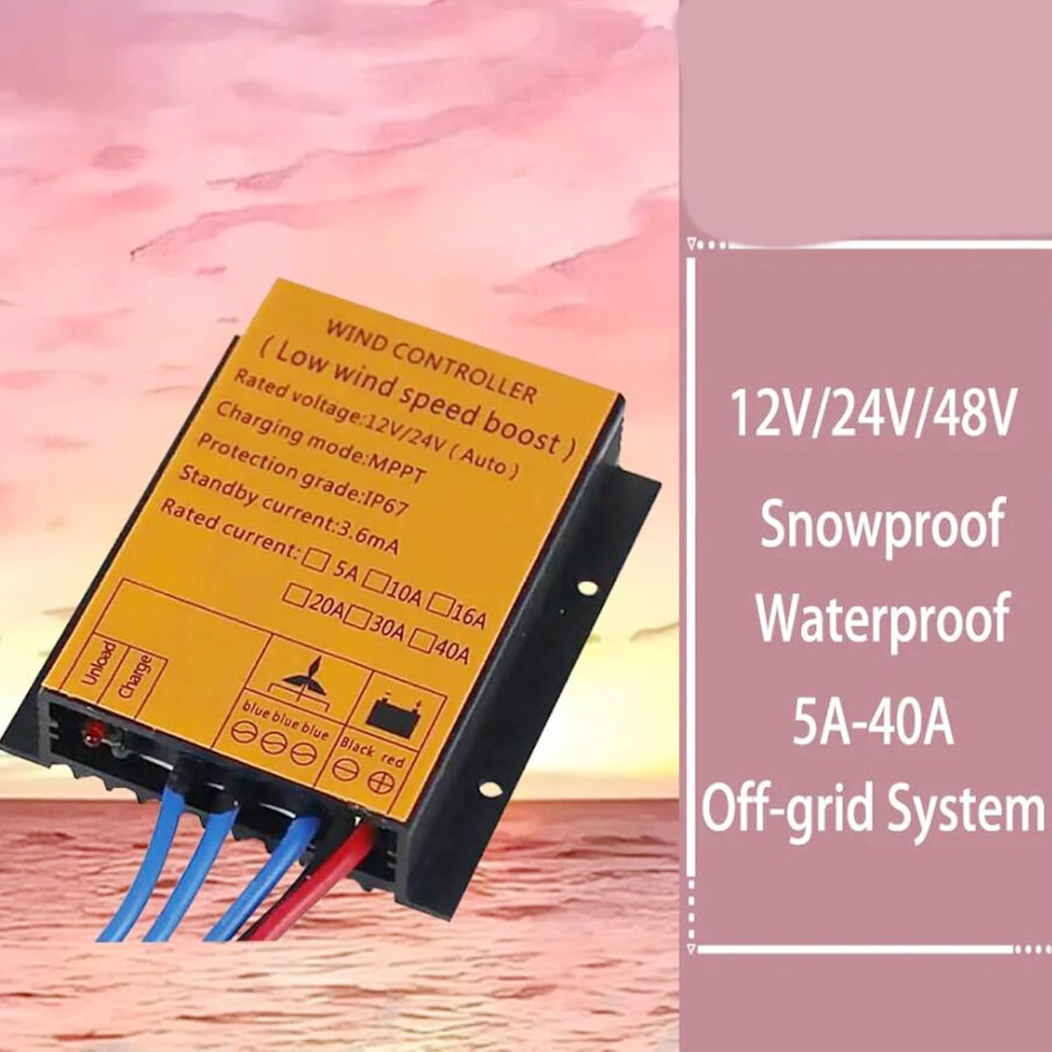 48V 600W 800W Wind Turbine Regulator IP67 Waterproof Wind Power Output DC/AC Voltage Wind Power Controller