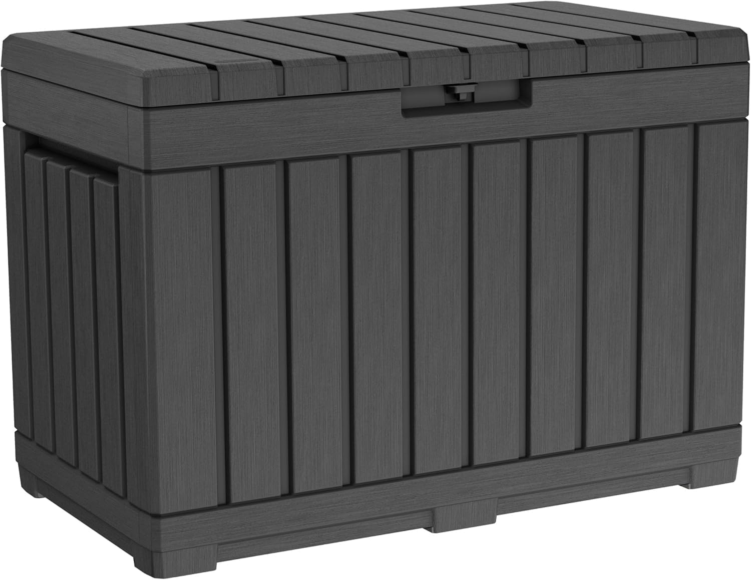 50 Gallon Outdoor Storage Box, Resin Deck Box with Lockable Lid, Gray, 32x17.5x22.7 Inches, 350 lbs Weight Capacity