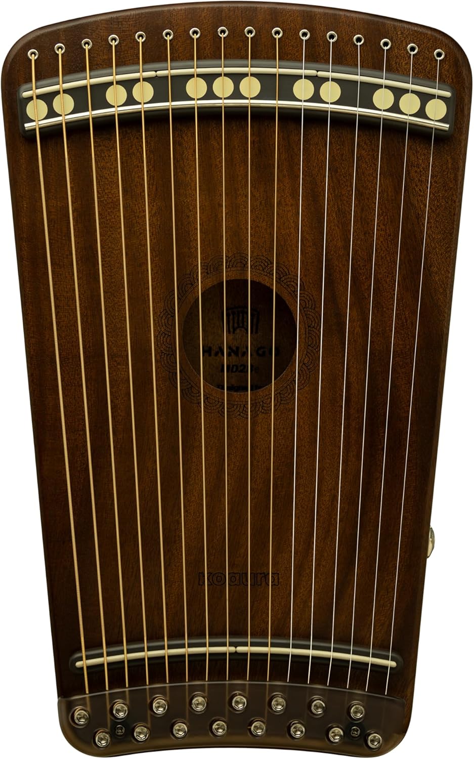 Korean Guitar Harp | Hanago [16 Keys and Chromatic 28 notes] - Single-Fretted Design with All Solid Wood(Colored Mahogany Top & Back) – Passive PickUp - Portable A4 Size