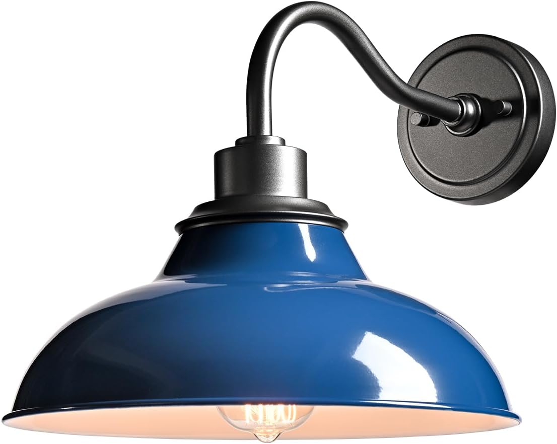 HYDELITE Dark Blue Modern Wall Sconce Indoor Wall Lighting for Bedroom Bathroom Living Room Kitchen Hallway Gooseneck