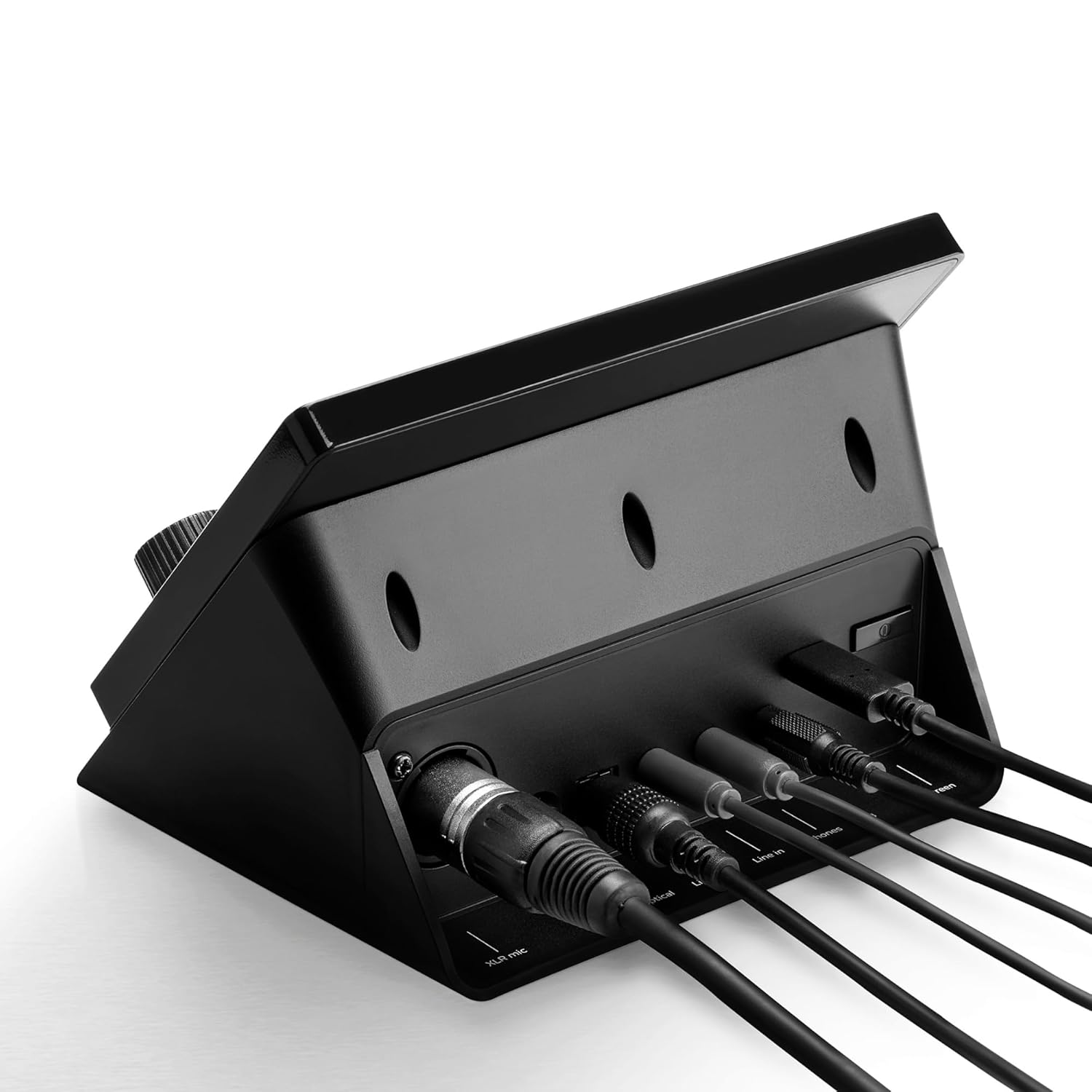 Hercules Stream 200 XLR USB Audio Mixer Microphone Preamplifier LCD Display 4 Action Buttons Professional Audio Controller for Viewers and Creators to Master Live Mix on Screen with Customizable