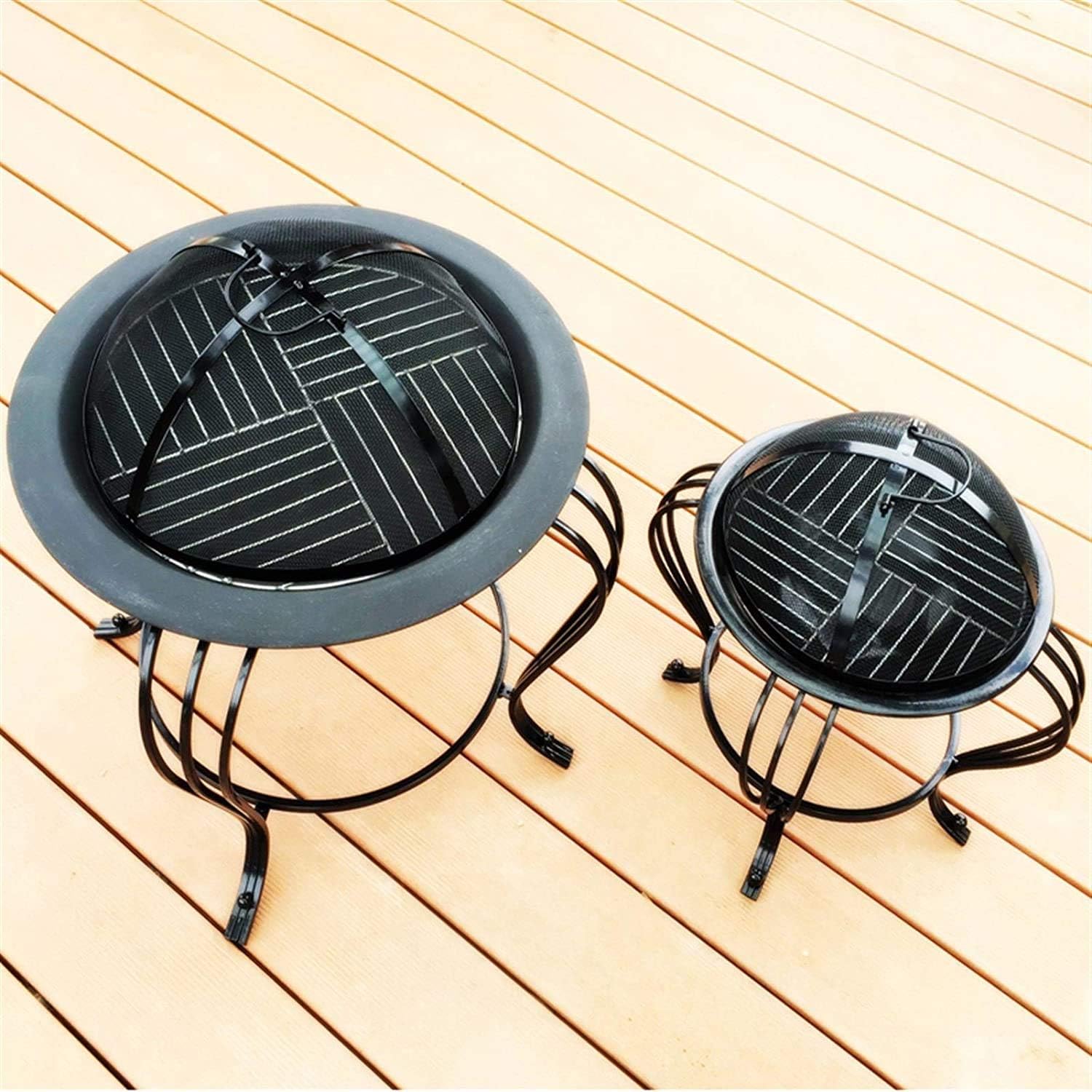 Fire Pits Outdoor Wood Burning Fire Pit Outdoor Fire Tables, Charcoal Barbecue Grill,Natural Wood Heating Fire Pit Bowl,