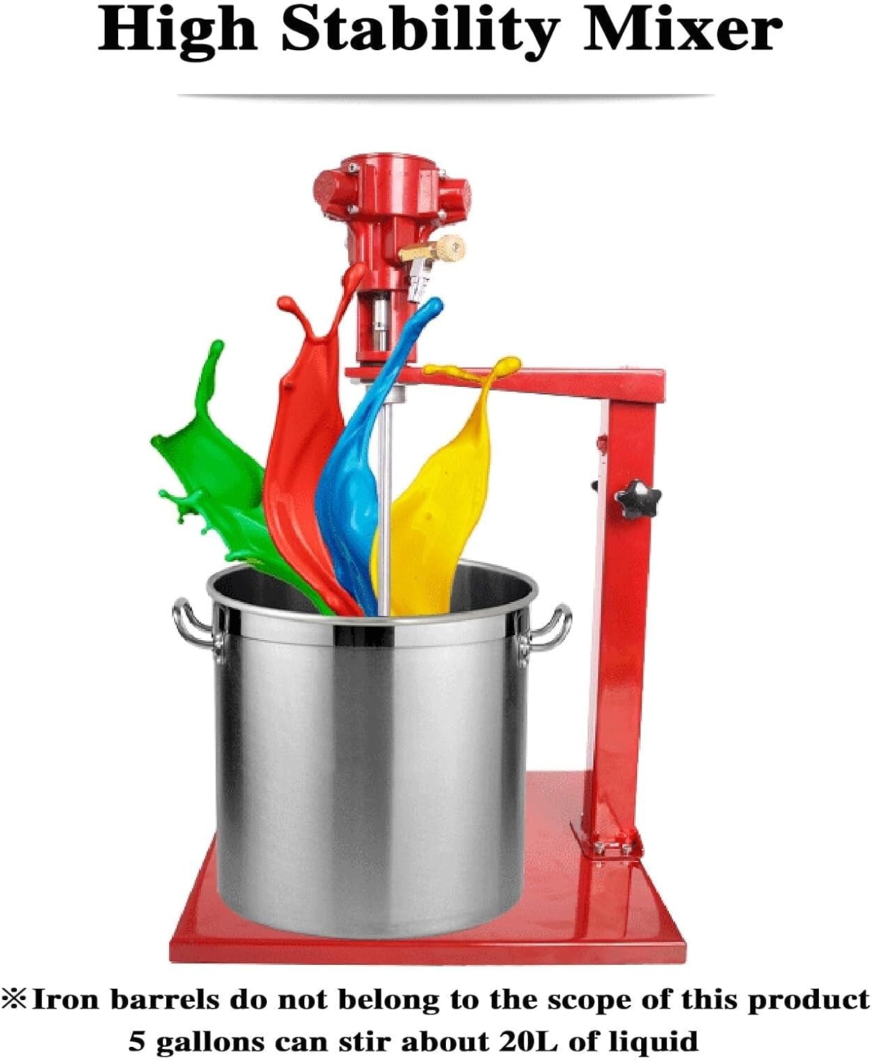 5 Gallon Pneumatic Paint Mixer Stirrer, Paint Stirring Machine with Stand, Desktop Air Agitator, 2600r/min, for Mixing Plaster/Paint/Mortar/Glue