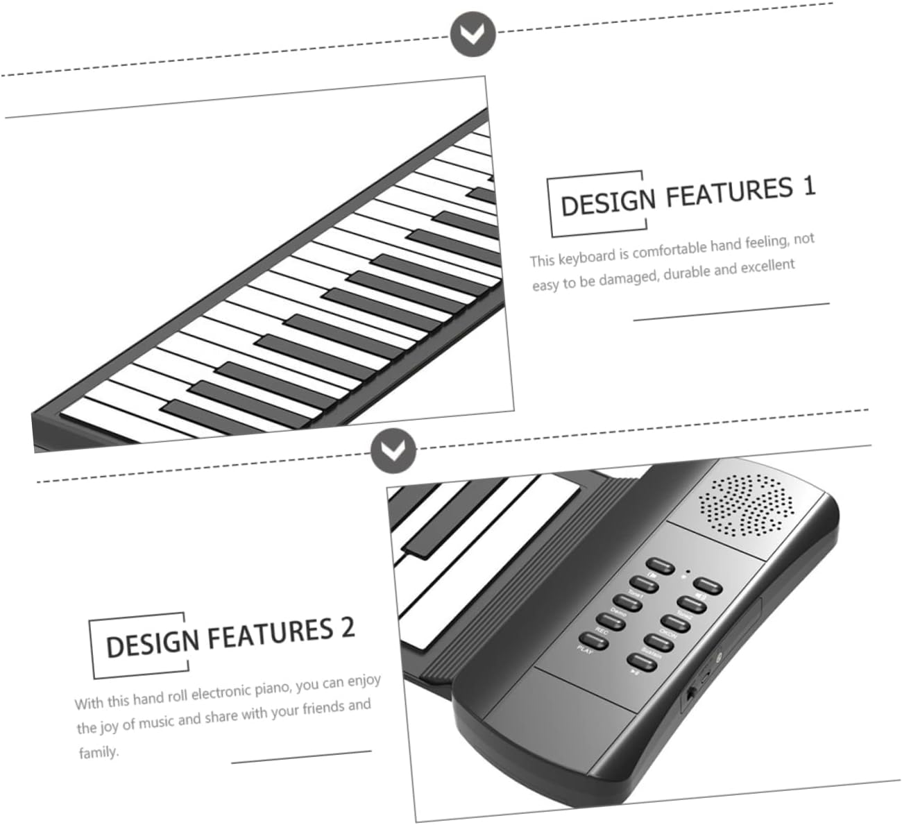 Mikinona 61-Key Roll-up Keyboard Piano Hand-Rolled Electronic Portable Boys and Girls Musical Toy