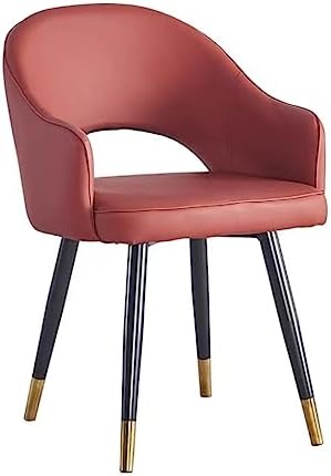 AYARNA Kitchen Dining Chairs Wear Resistant Leather Modern Living Dining Room Accent Arm Chairs Carbon Steel Legs Office Lounge Chair(Red)