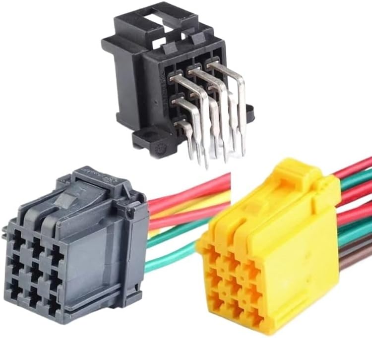 Hongpan 1 Pc 9 Pin 8-968971-1 Automobile Power Amplifier Connector Automotive Audio Amplifier Plug Wiring Harness 8-968971-2 9-966140-4(9 Pin Female A,20 Pcs)