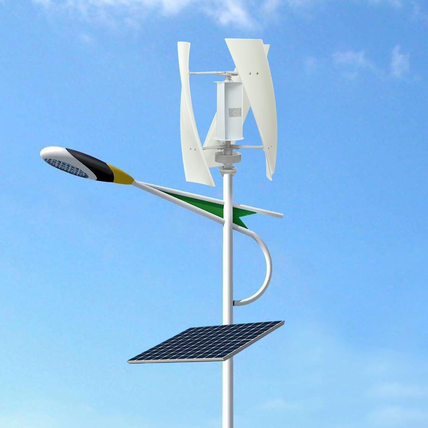 100W Vertical Axis Wind Turbine Generator, 24V Permanent Magnet Levitation Wind Power Turbine Generator Kit with Controller, 3 Blades Vertical Axis Generators for Terrace, Motor Home, Chalet