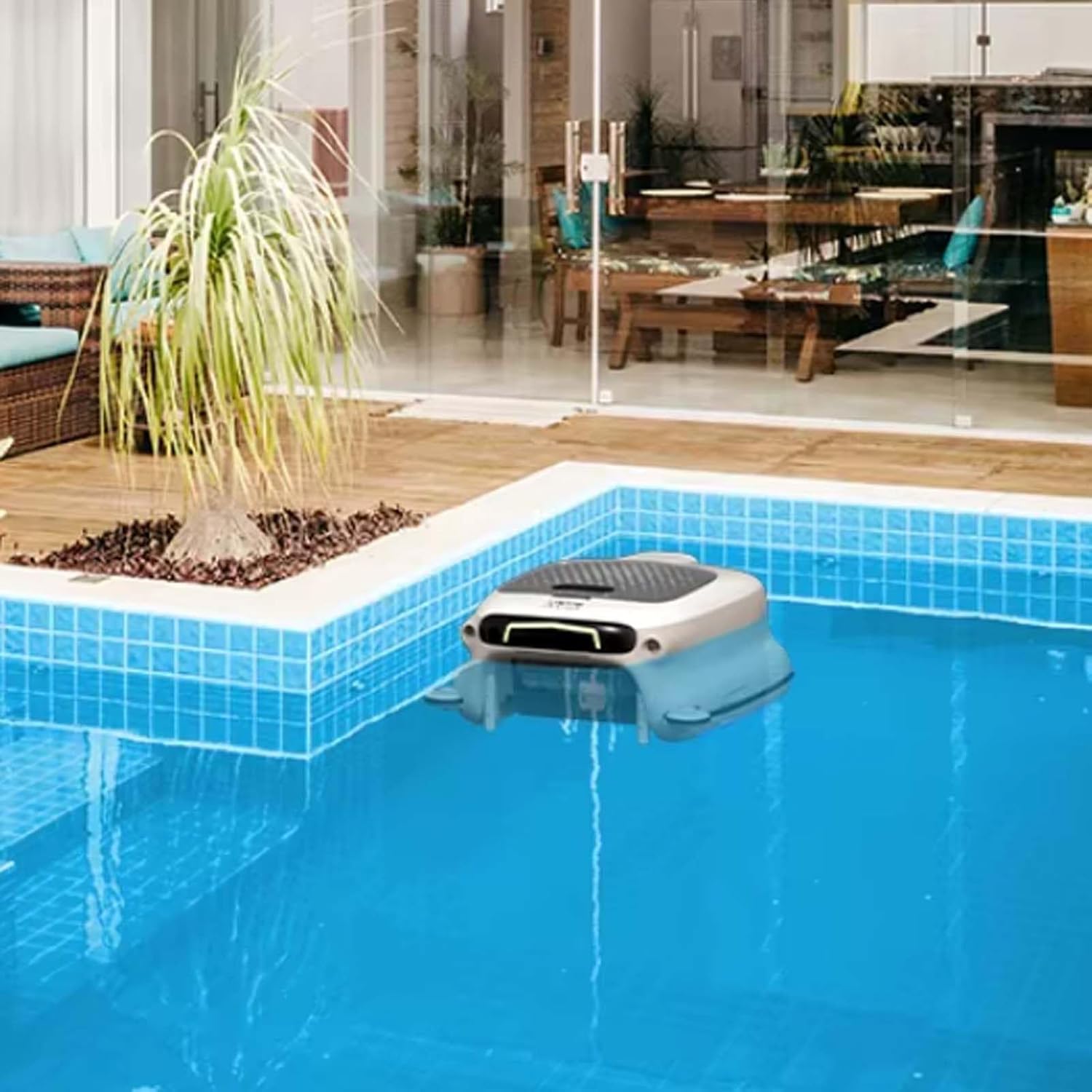 Cordless Pool Cleaner,Robot Swimming Pool Cleaner, Multiple Cleaning Modes,5-6 Hour Runtime,Battery 7800Mah,for Home, Hotel, Courtyard
