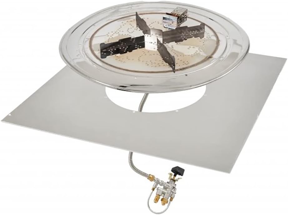 The Outdoor GreatRoom Company Square DIY Hardscape Gas Fire Pit Kit (DIY-2424S-K), 24-Inch