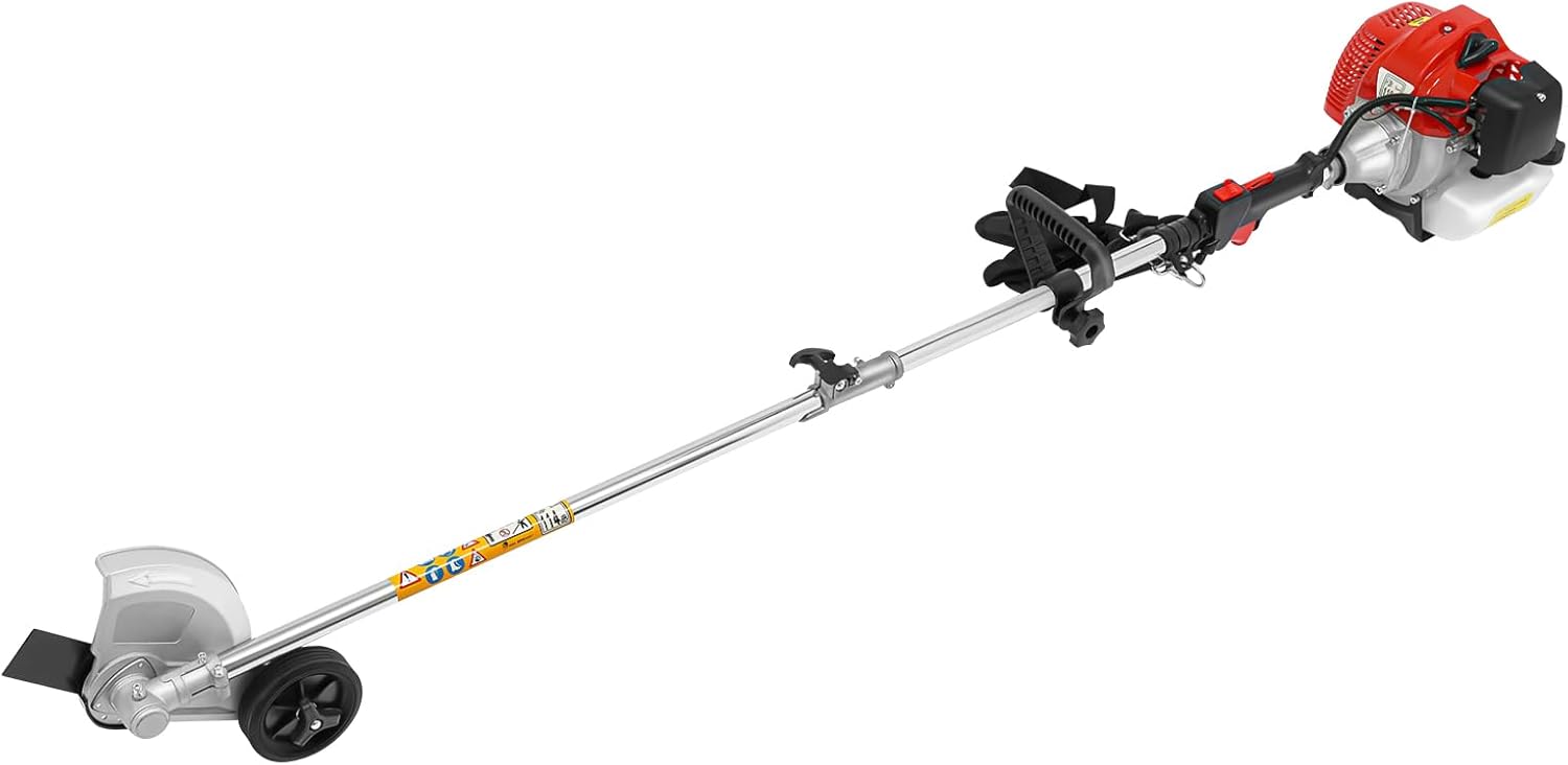 DYRABREST Powerful Gas Lawn Edger and Brush Cutter, 1.25KW 43CC 2-Stroke Gasoline Powered Lawn Edger Trimmer, Cordless Weed Eater for Home, Landscaping, Forestry, and Farm Maintenance