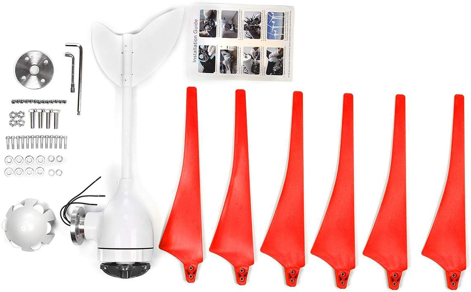 8000W Hoop Type Wind Turbines,12V/24V 6 Blades Wind Turbines Generator Horizontal Wind Generator Suitable for Wind and Solar Power,12v