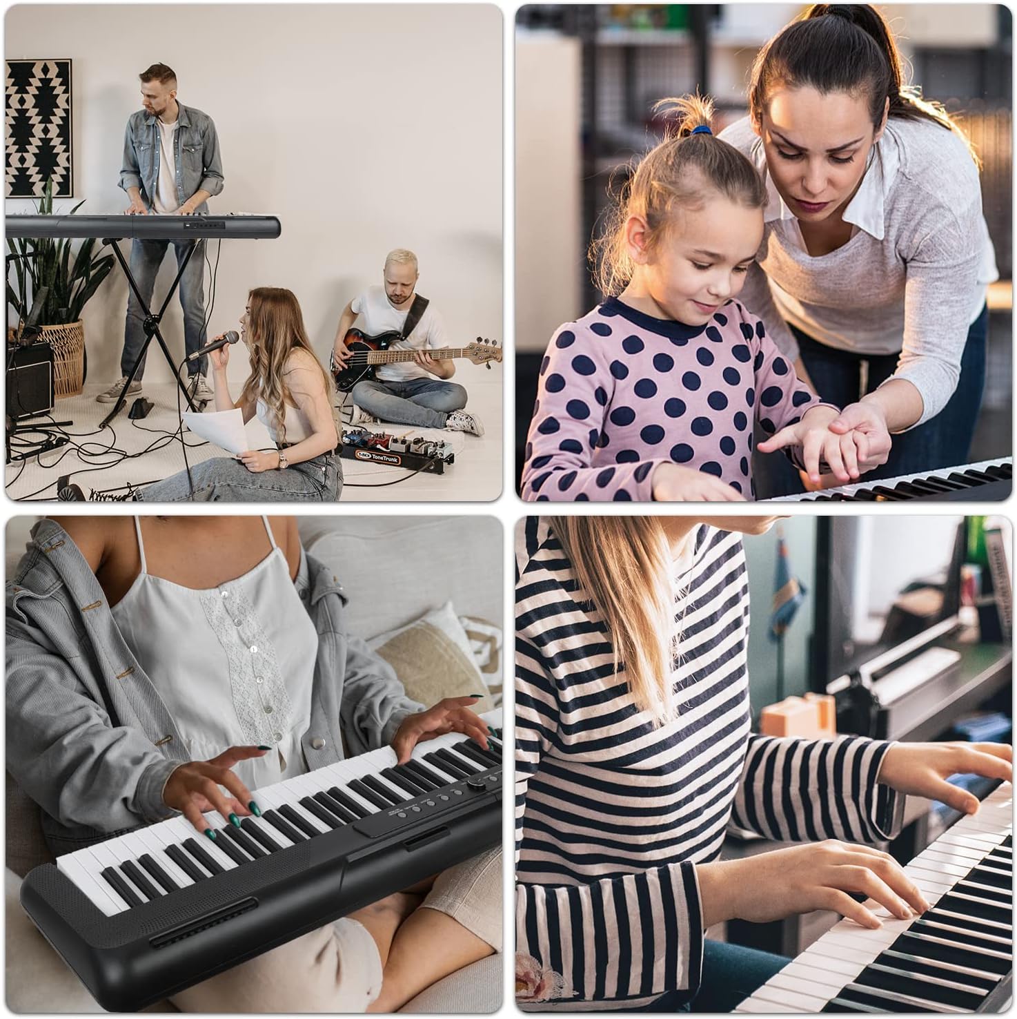 88 Key Digital Piano, Semi Weighted Electronic Keyboard Piano with Music Stand, Power Supply, Bluetooth, MIDI, for Beginner Professional at Home, Stage