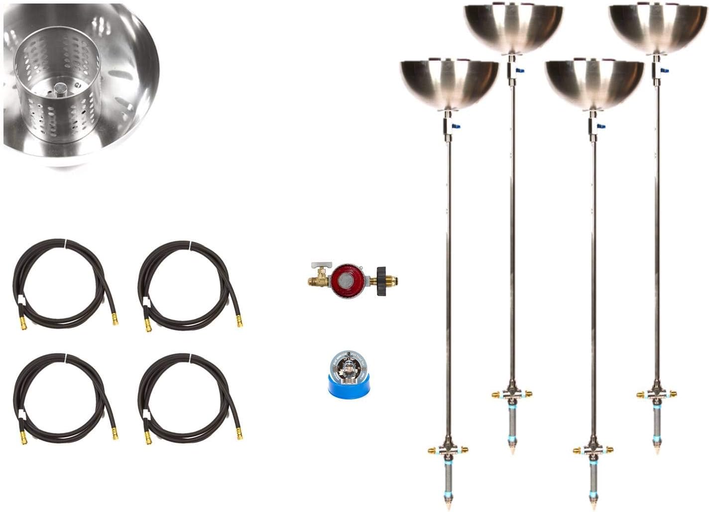 EasyFirePits Portable Propane Stainless Steel Tiki Type Torches w/All Except LP Tank (72.00, 72 Inch Torch 4 Pack)